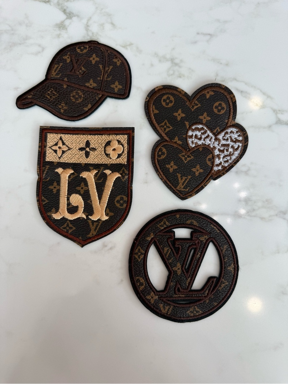 Beautiful Hand Crafted Brown & Tan Iron-On Patches.